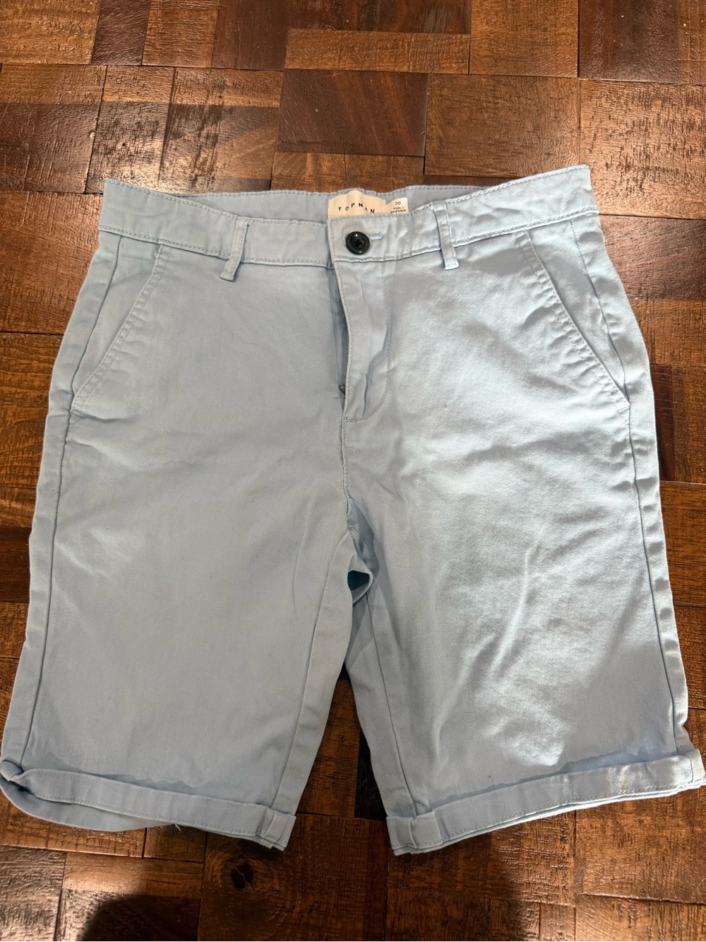 Men's Light Blue Cotton Chino Shorts